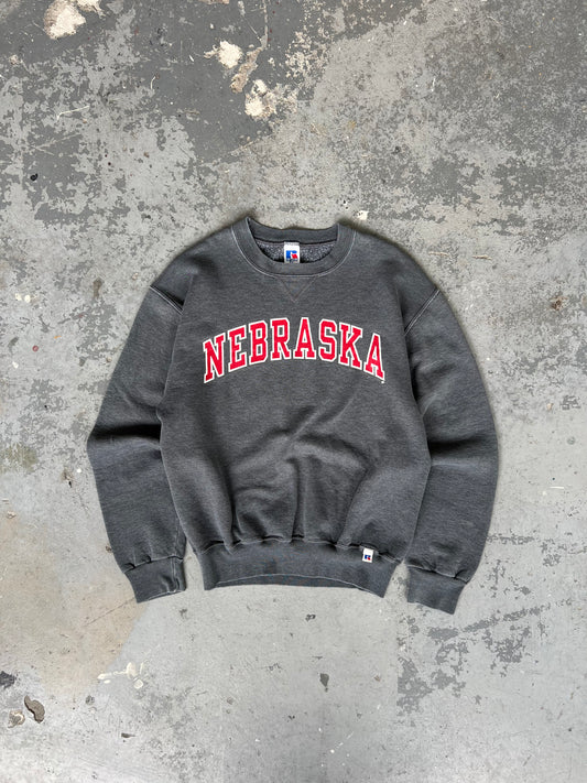 90s Nebraska Dark Grey Crewneck - Sz M