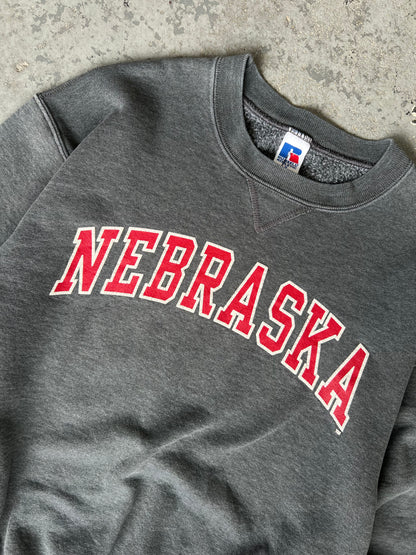 90s Nebraska Dark Grey Crewneck - Sz M