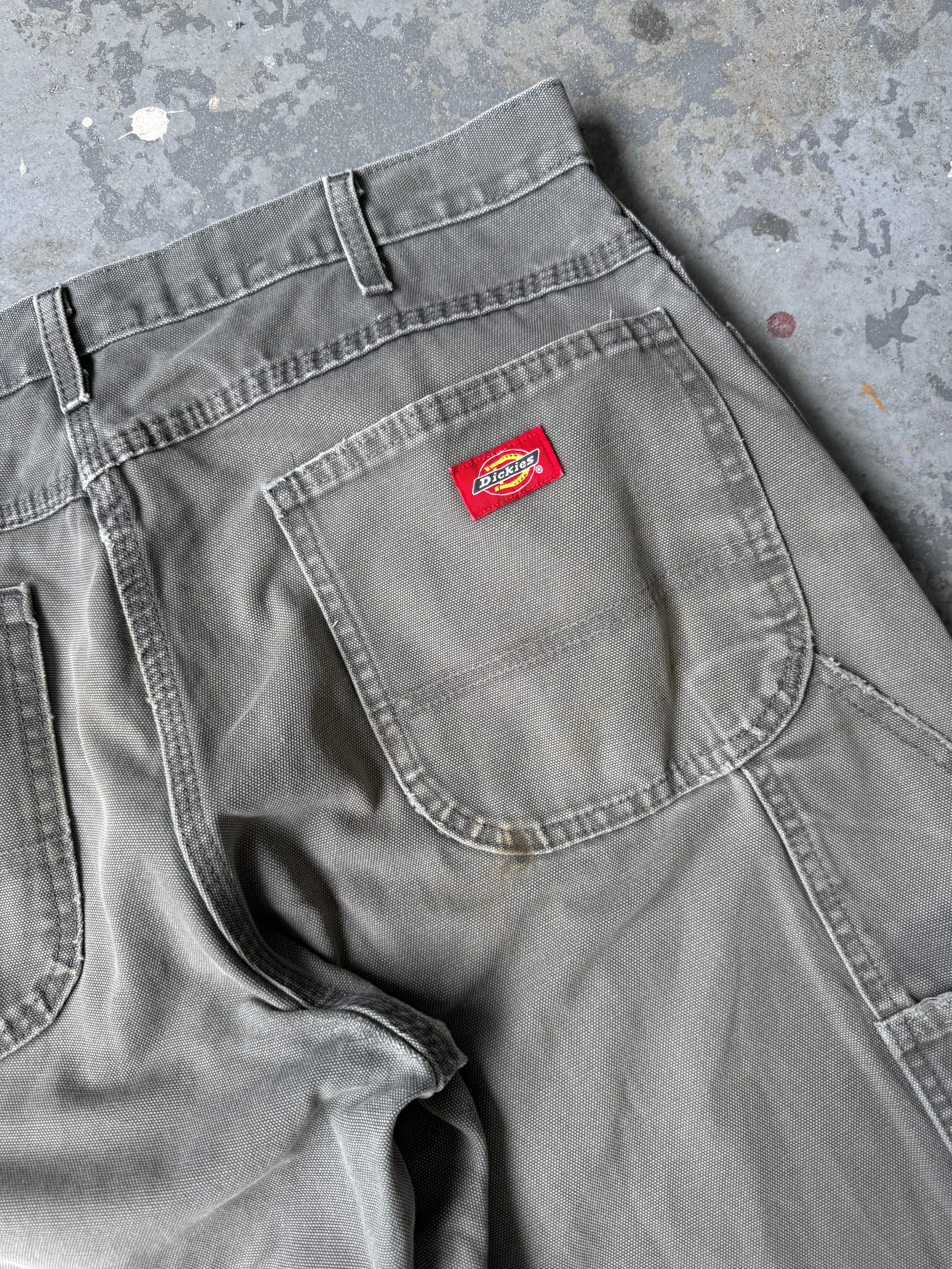 Dickies workpants faded light grey Sz 34x34 stained* distressed*