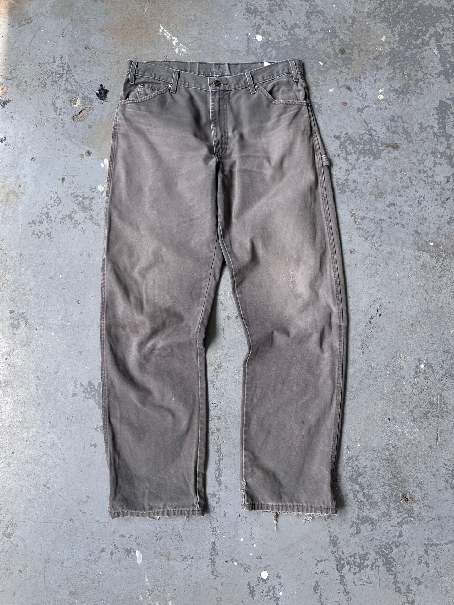 Dickies workpants faded light grey Sz 34x34 stained* distressed*