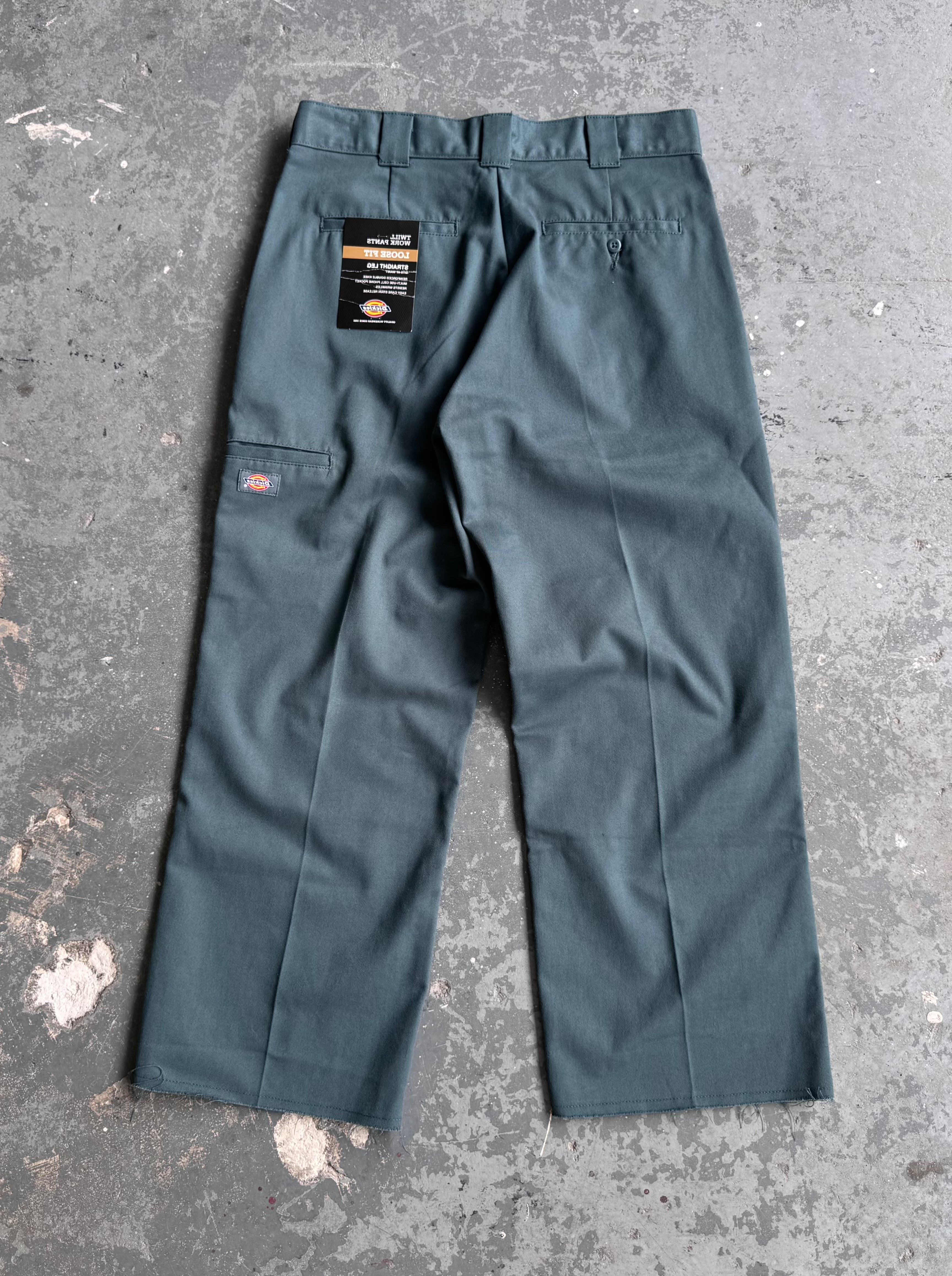 New Dickies twill work pants loose fit straight fit dark green Sz 32x27