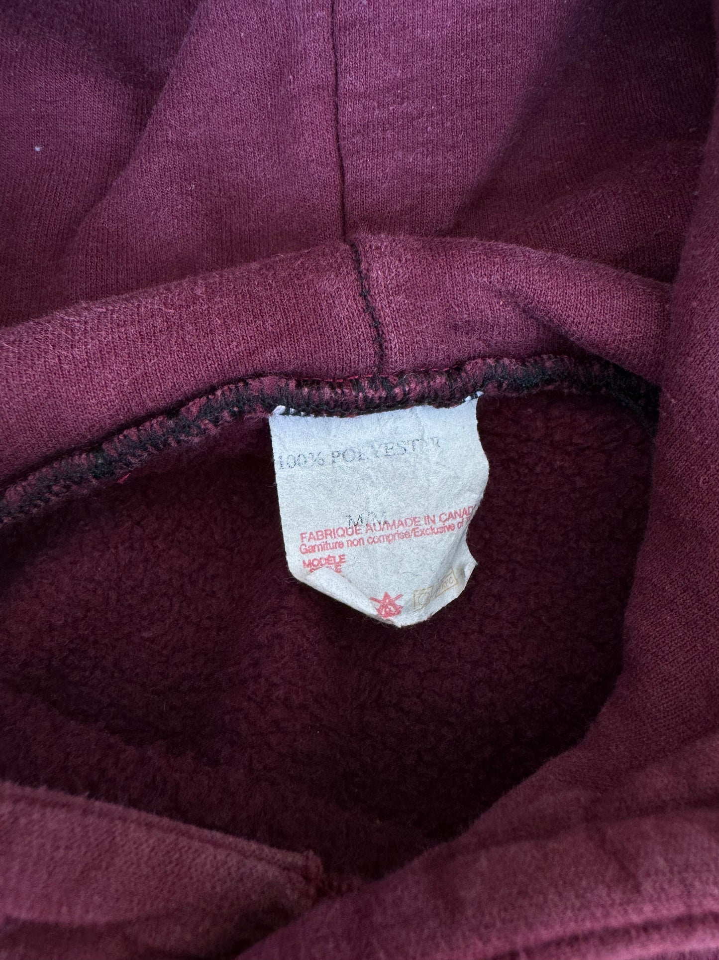 90s Wutang Burgundy logo hoodie - Sz M