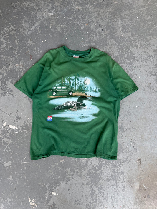 90s Jeep Duck Green tee - Sz XL