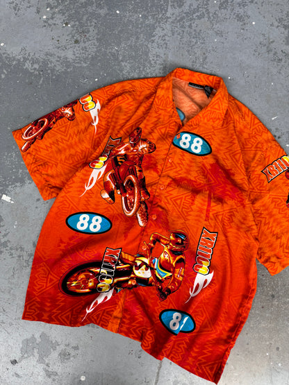 Y2K J/E/T Streetwear Motocross Shirt - Sz L