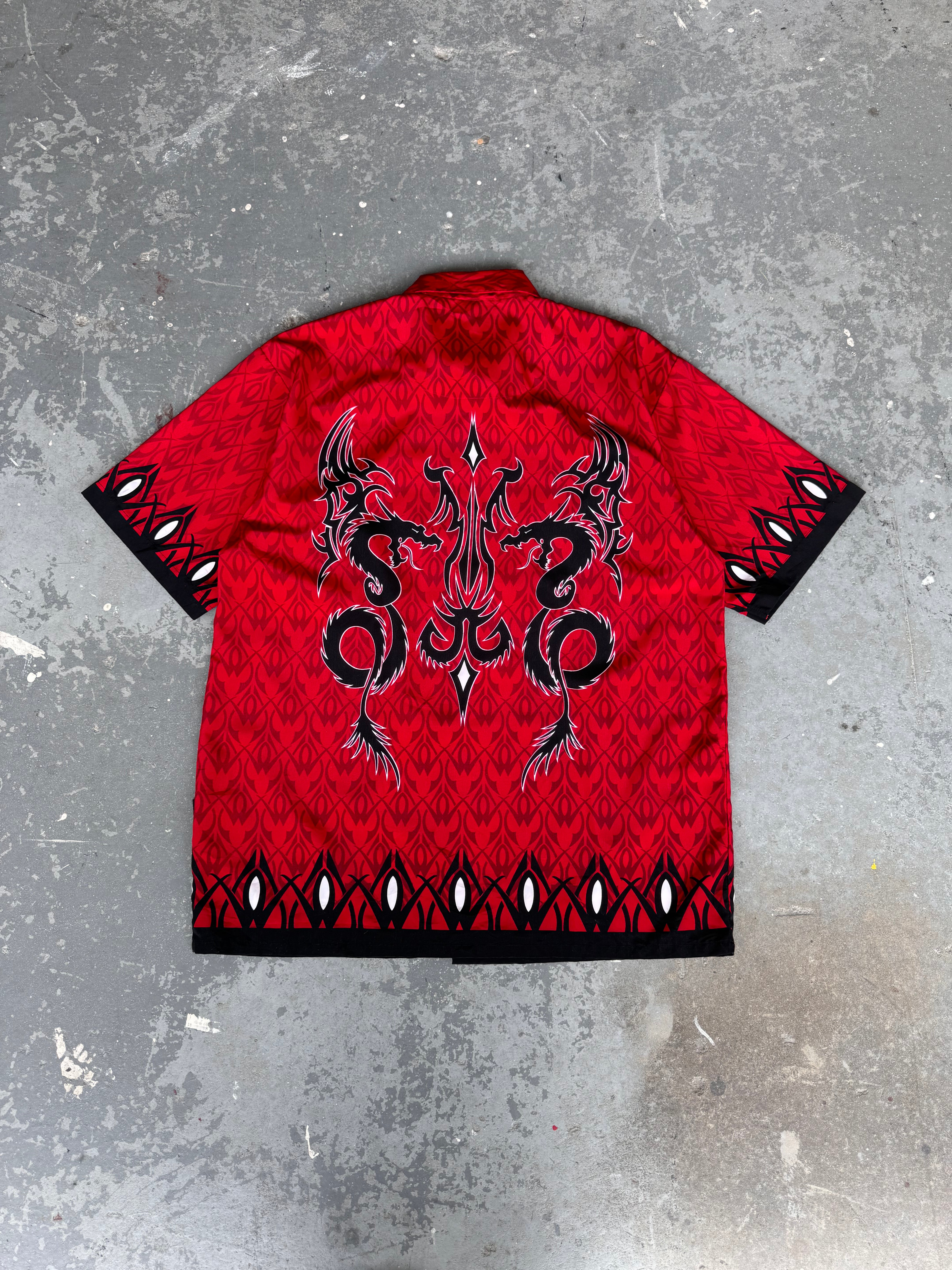 Y2K D Clothing Tribal Red Shirt - Sz L