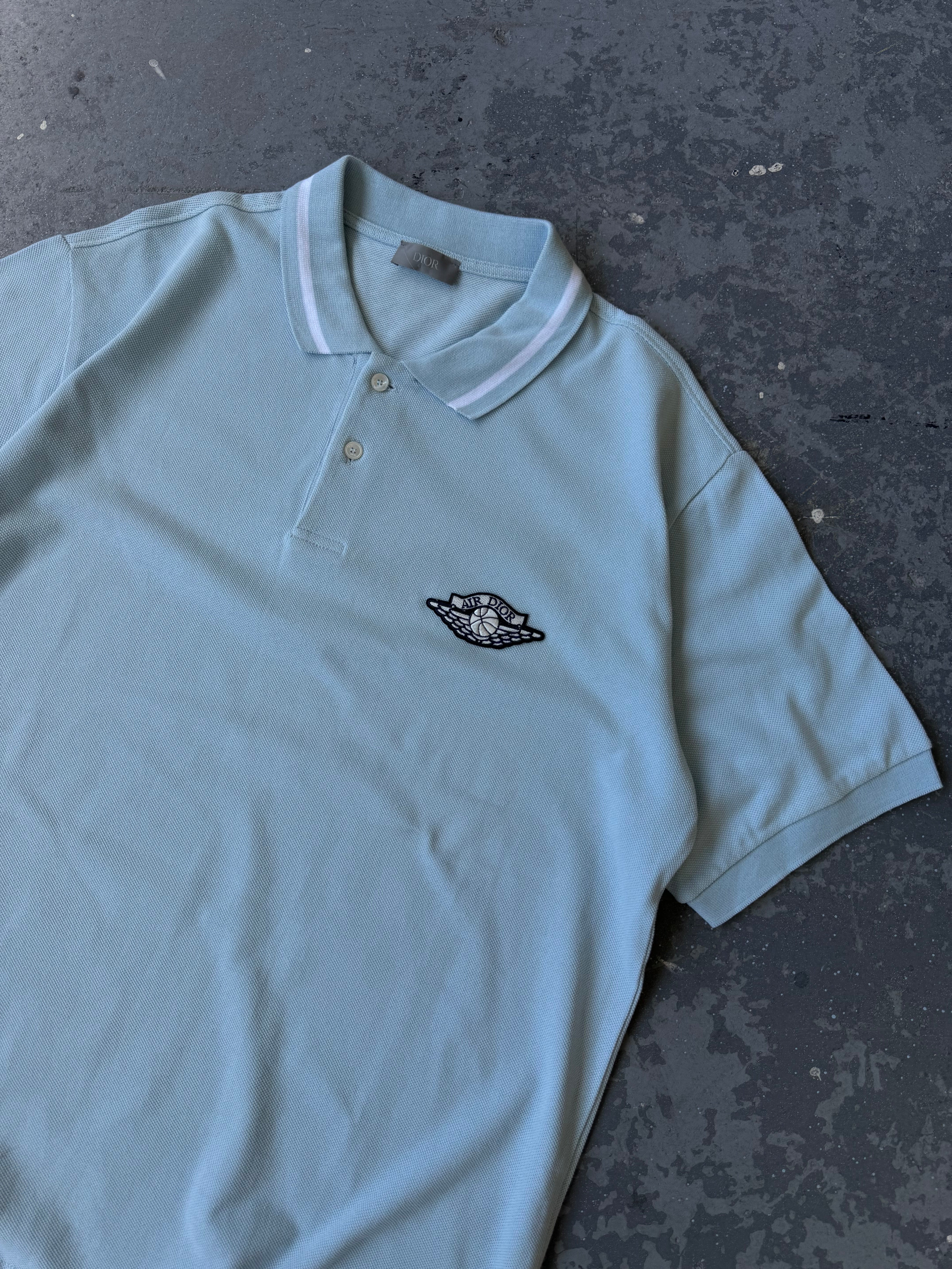 Air Dior Light blue Polo - Sz L