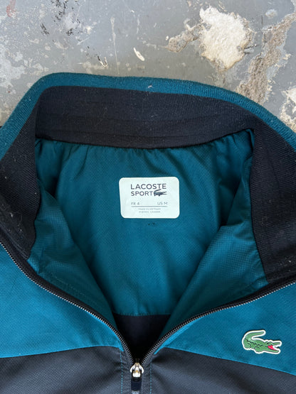 Lacoste Sport Zip-up Jacket Aqua/Black -Sz M