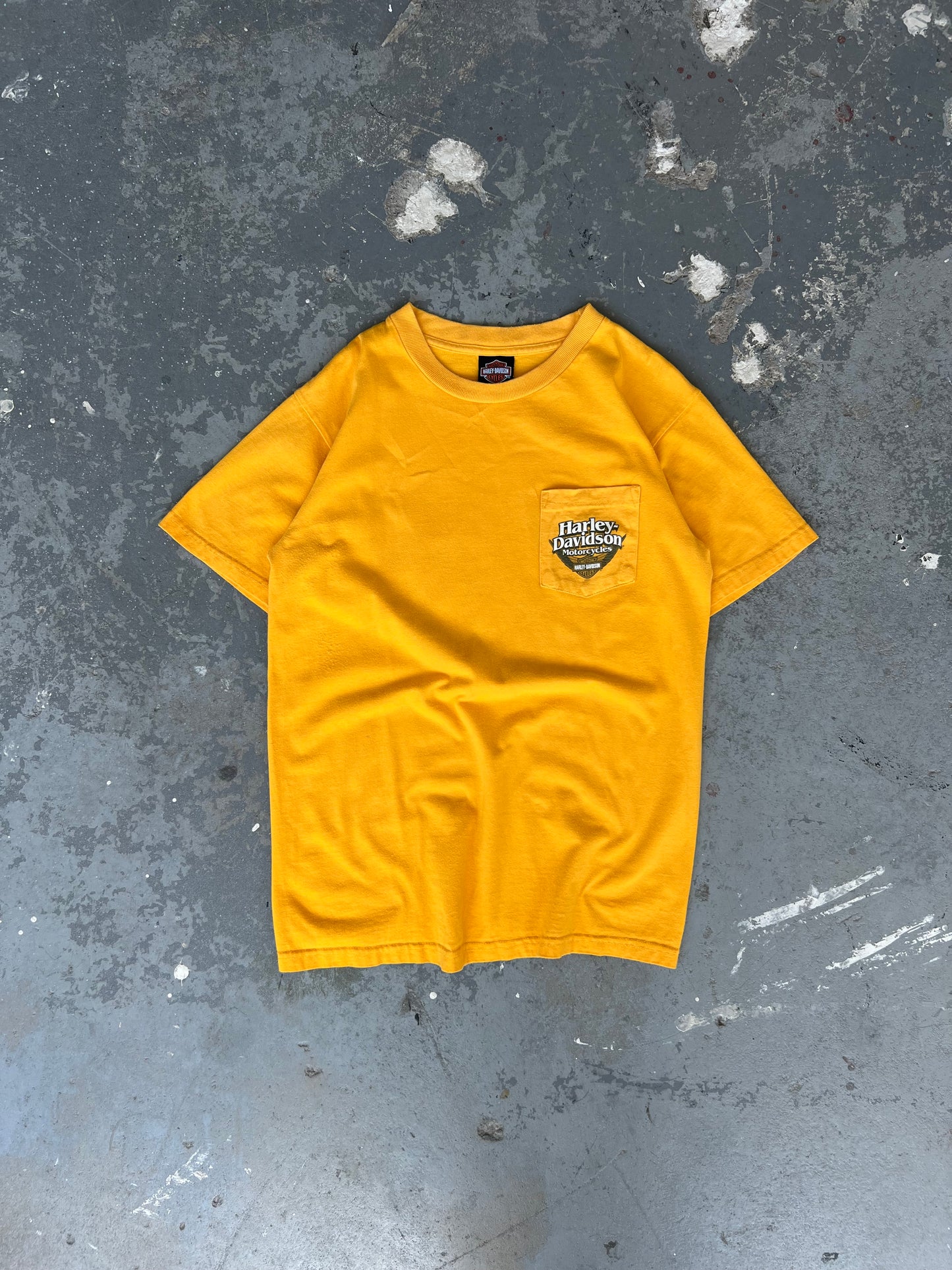 Y2K Harley Davidson Waco, Texas yellow tee - Sz M