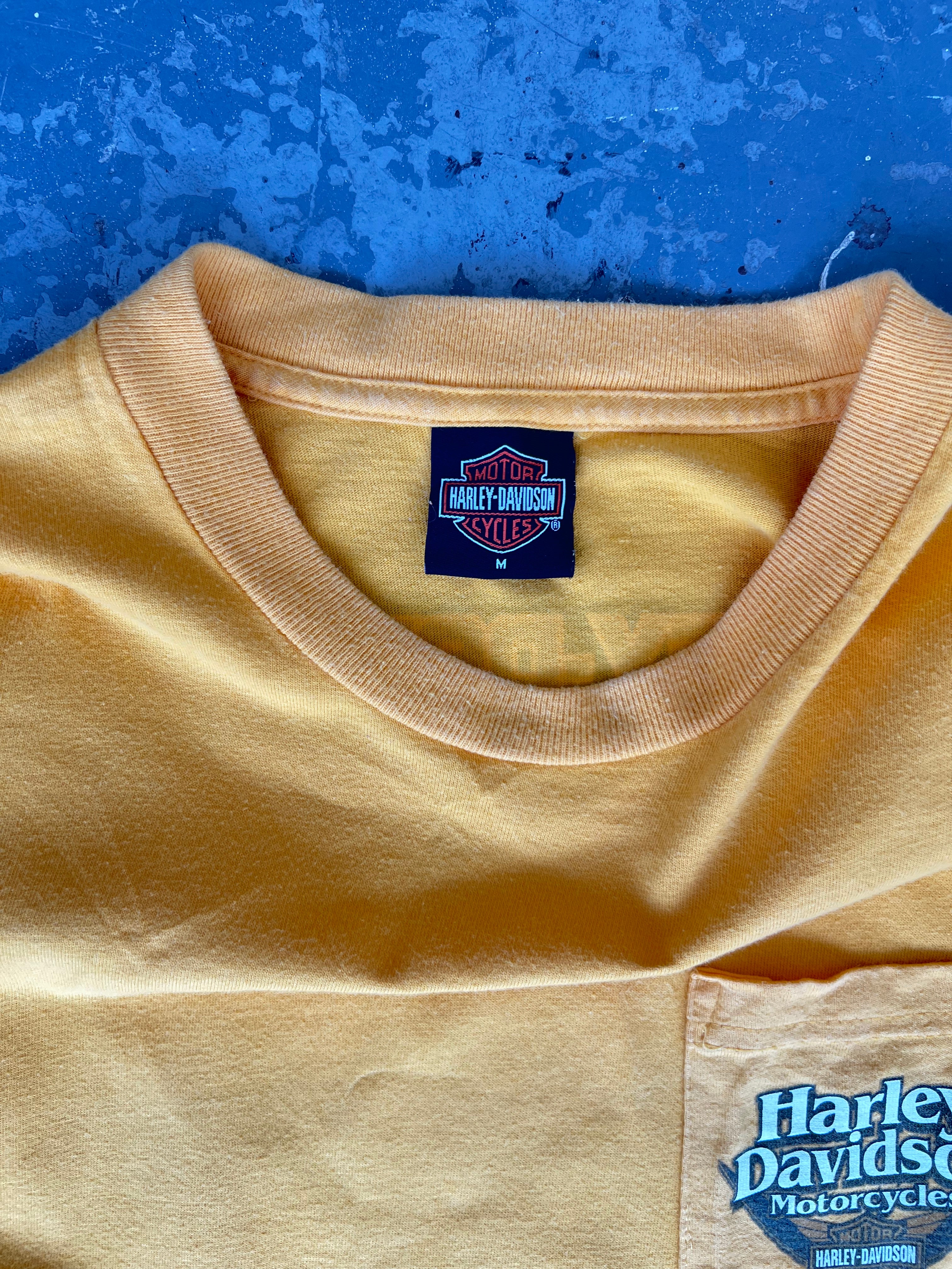 Y2K Harley Davidson Waco, Texas yellow tee - Sz M