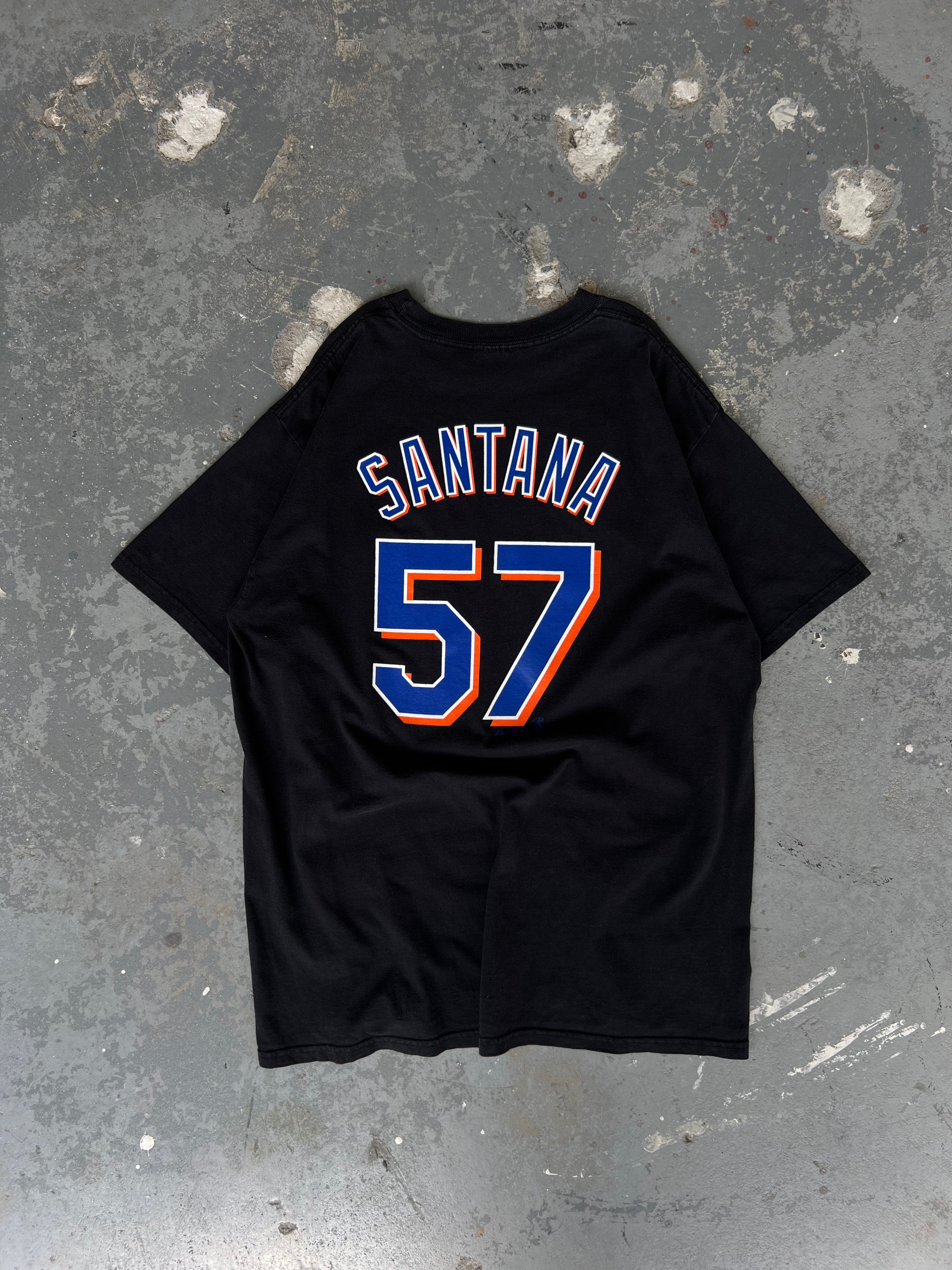 NY Mets Santana Black tee- Sz XL