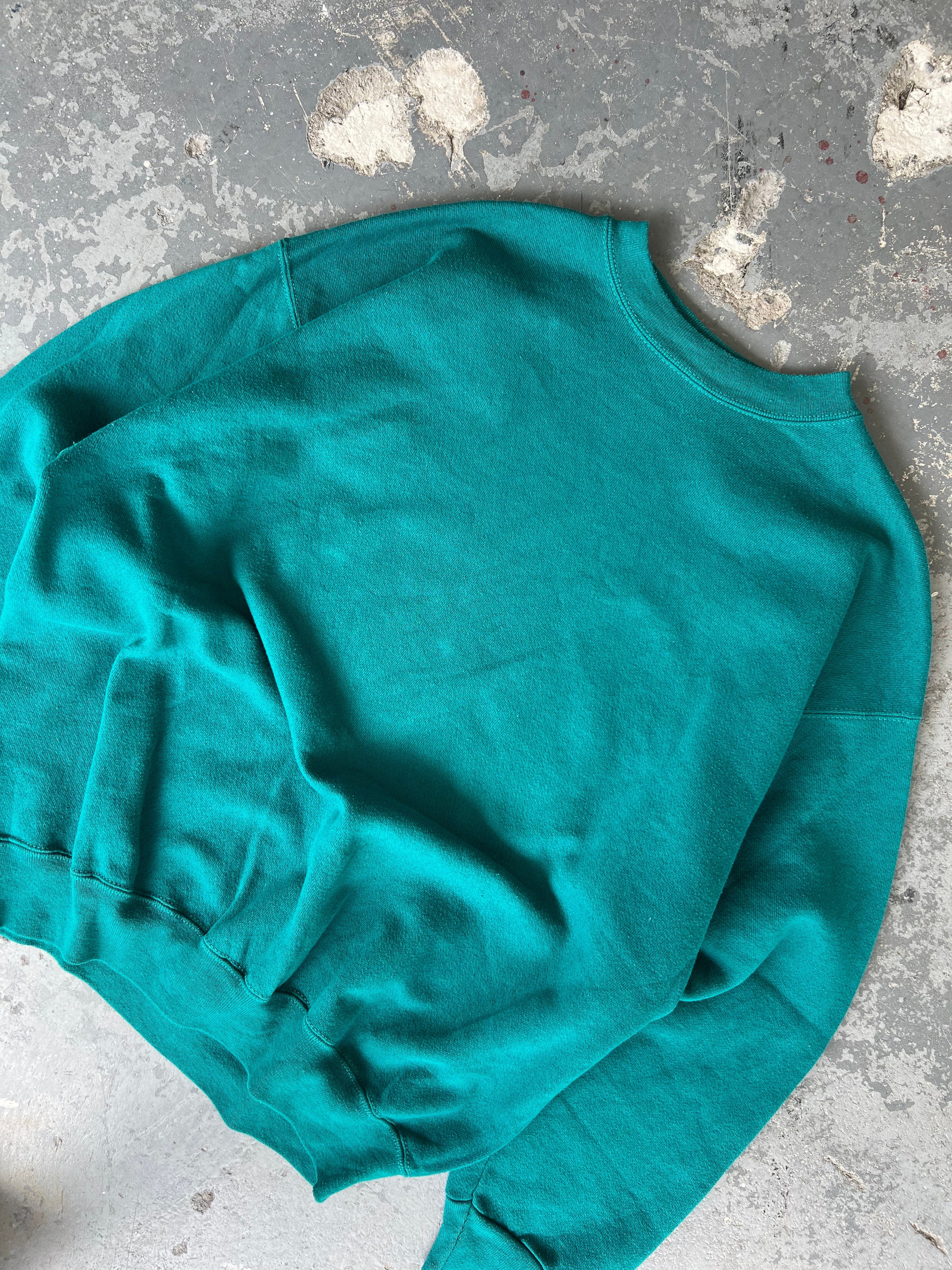 90s Green Blank Tulex Crewneck - Sz XL