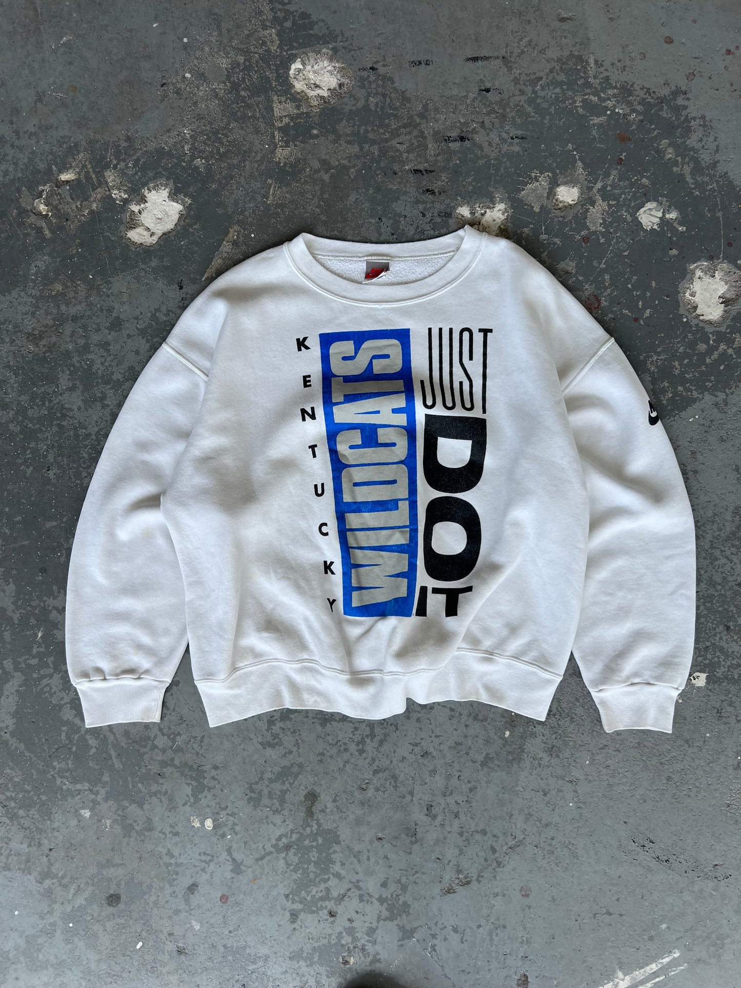 90s Nike Wildcats "Just do it" White crewneck - Sz L