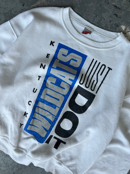 90s Nike Wildcats "Just do it" White crewneck - Sz L