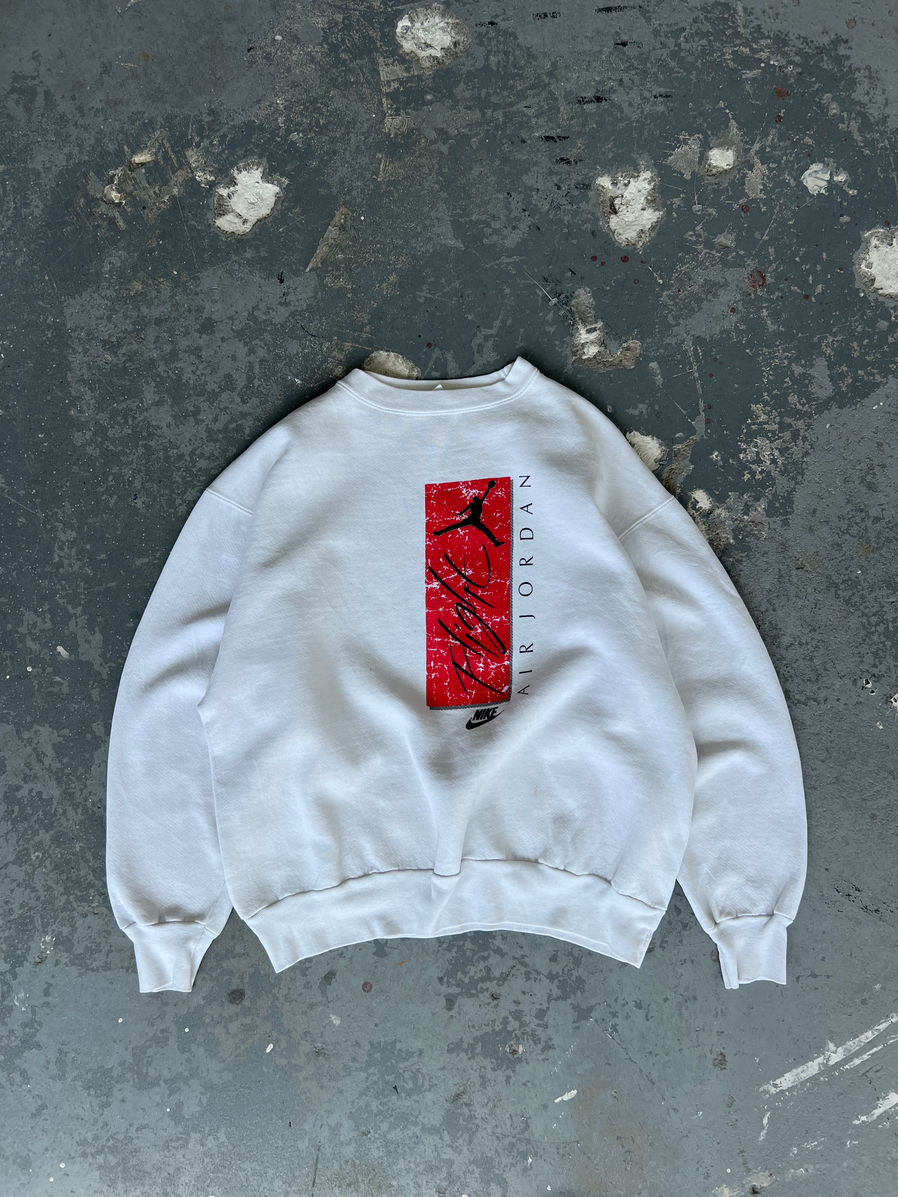 90s Air Jordan White crewneck - Sz L