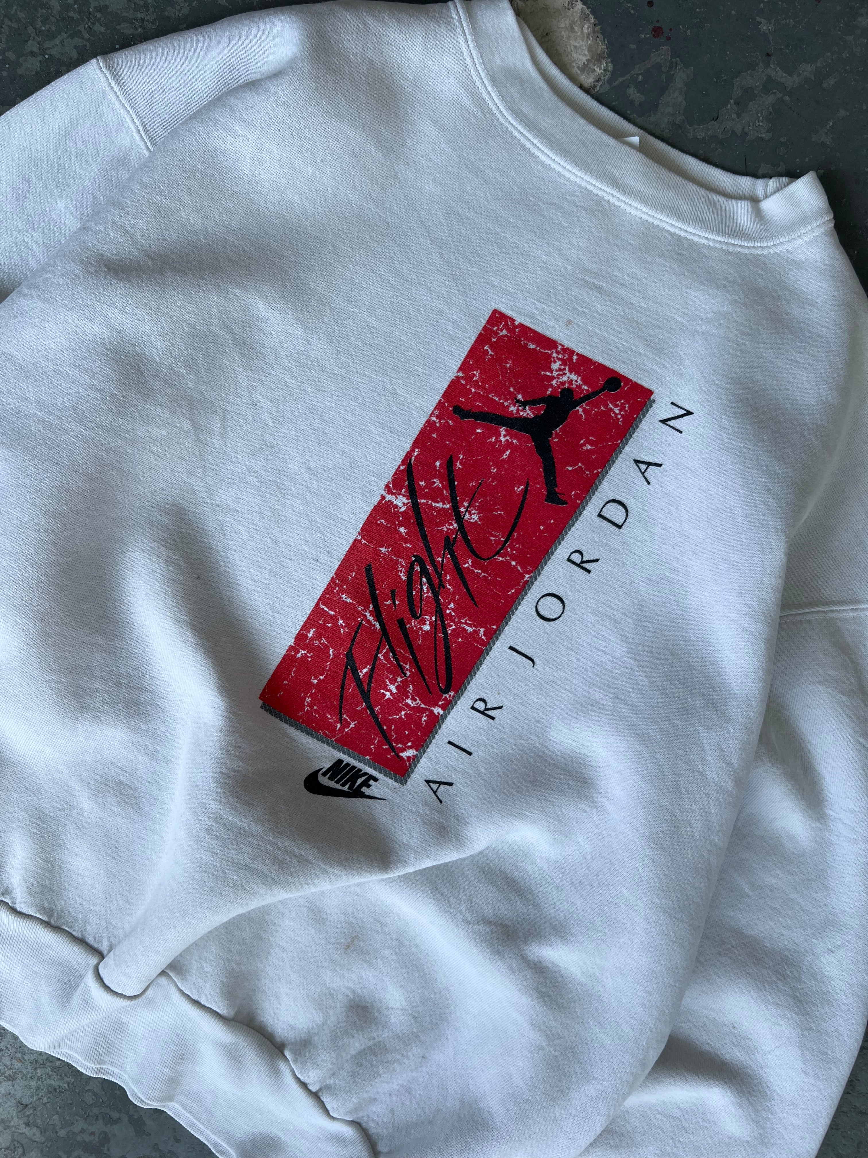 90s Air Jordan White crewneck - Sz L