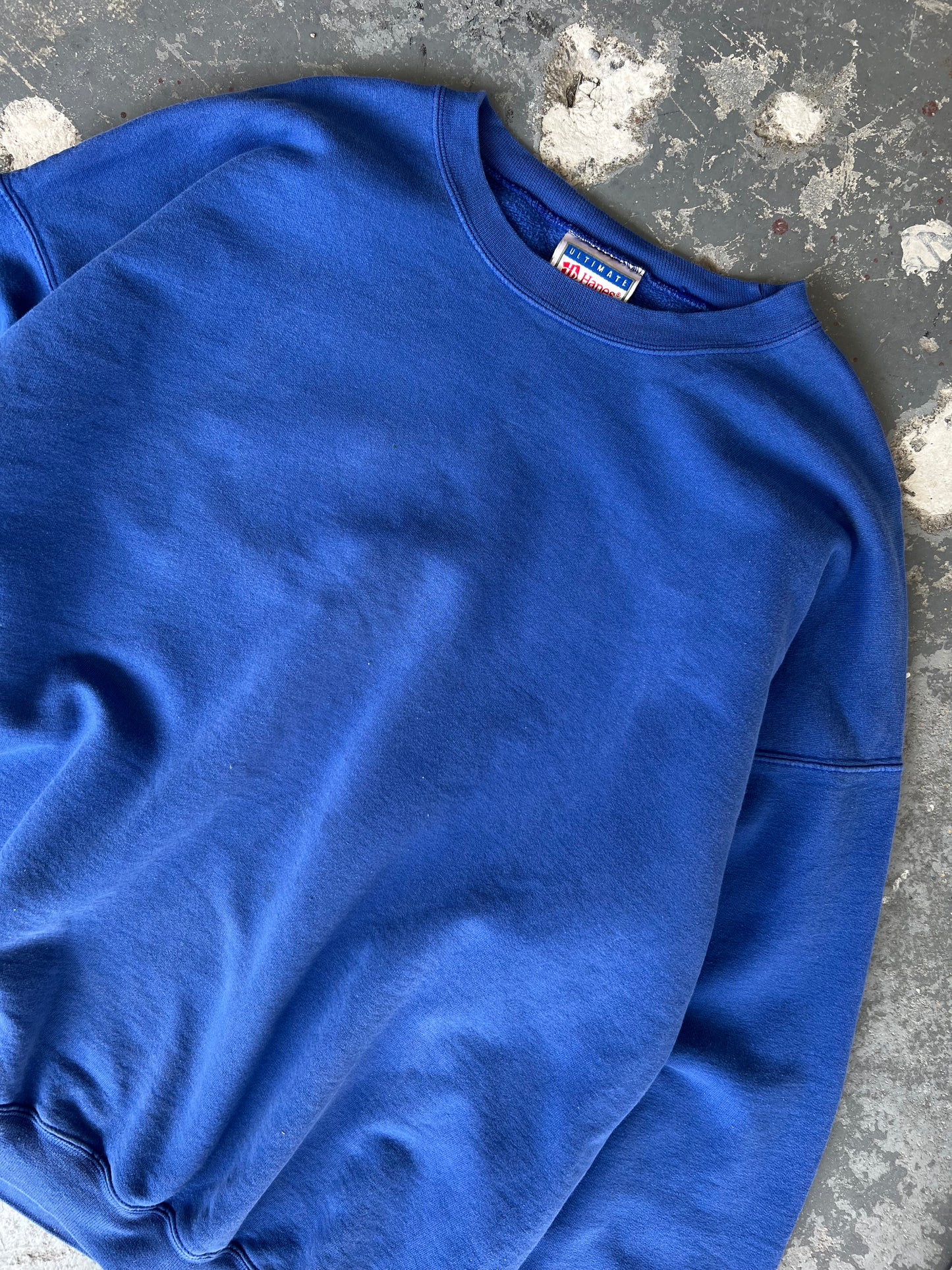 90s Hanes Blank Blue Crewneck - XL